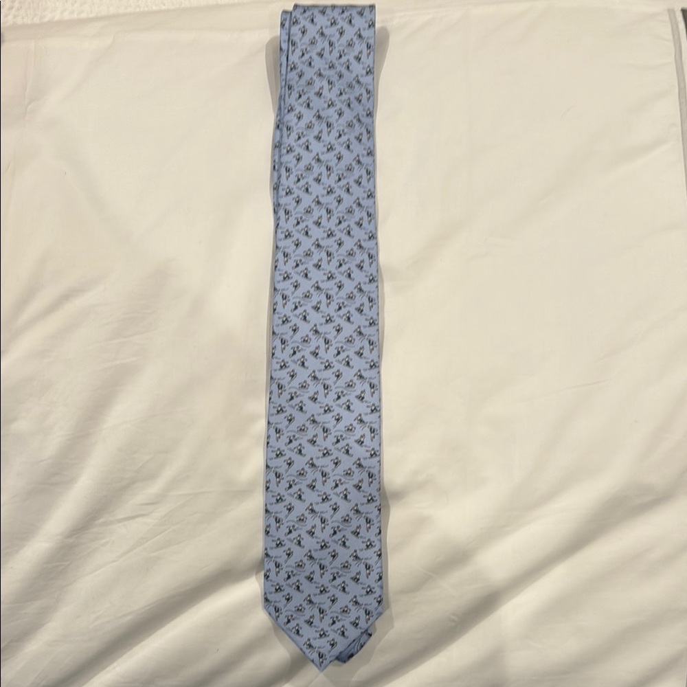 Hermes Sky Blue Snowboarder Men's Tie
